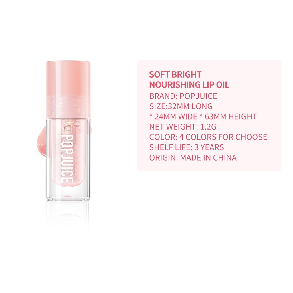 Son Dưỡng Môi POPJUICE Dạng Lỏng Mềm Mịn Lấp Lánh Không Dính Ly POPJUICE