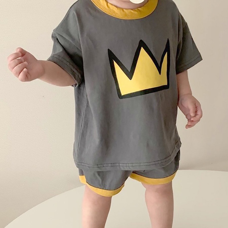 Set Áo Thun Tay Ngắn Và Quần Short Thời Trang Cho Bé Trai Và Bé Gái