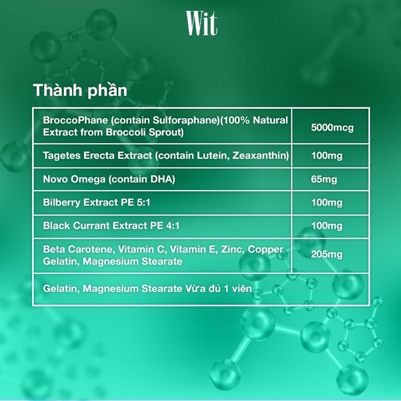 Viên Uống Bổ Mắt Của Mỹ Wit Ecogreen - 30 Viên