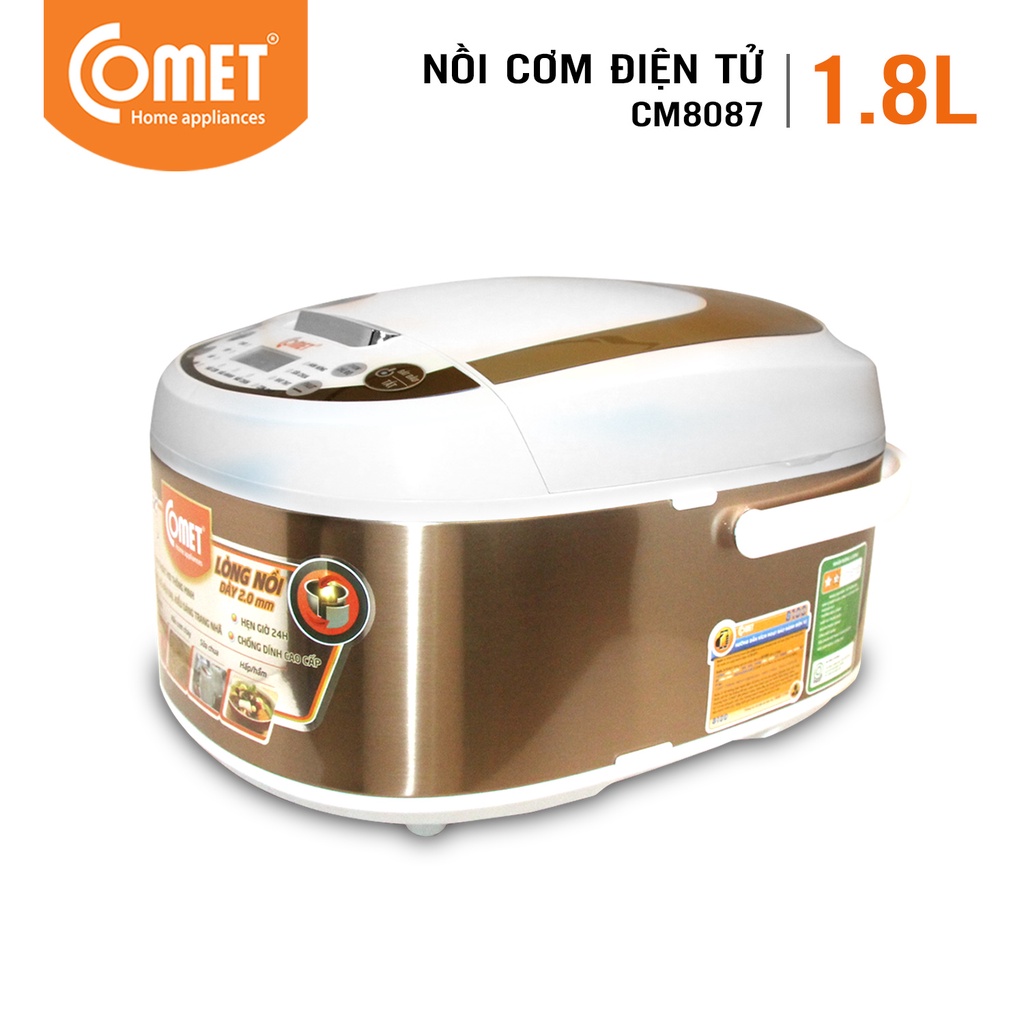 [Mã ELHADEV giảm 4% đơn 300K] Nồi cơm điện tử Comet CM8087 - 1,8L