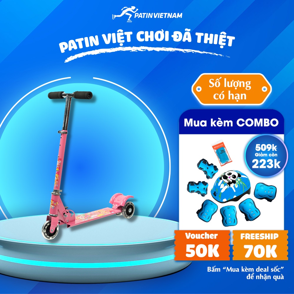 Xe Trượt Scooter Giá Rẻ 951 CENTOSY - Tăng Chỉnh 3 Nấc, Bánh Phát Sáng Cho Bé Từ 2 Tuổi