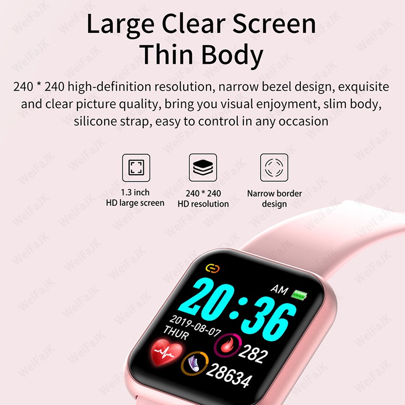 KEBIDUMEI Y68 Waterproof Bluetooth Smart Watch For Apple IOS Android