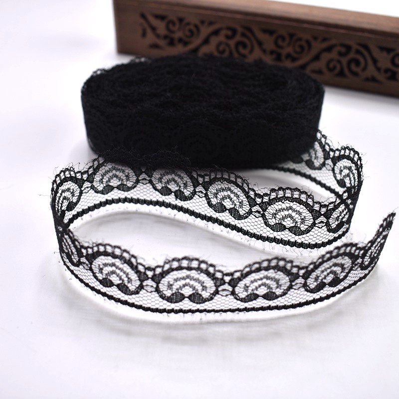 Cuộn Ren Ruy Băng 22mm Dài 10M Bằng Cotton Phối Ren Dùng May Trang Phục