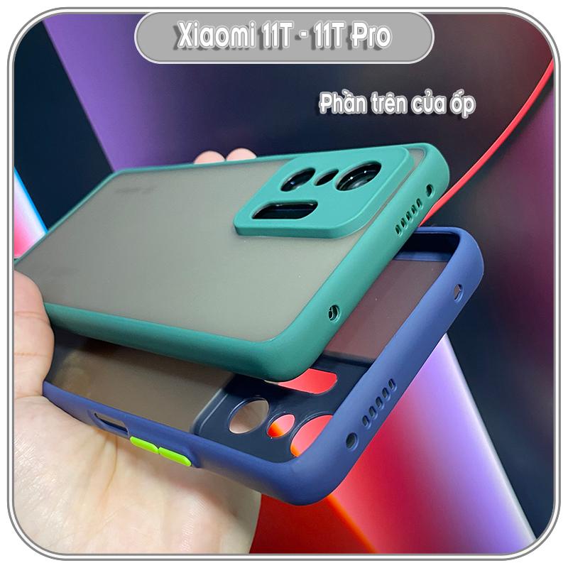 Ốp lưng cho Xiaomi 11T - 11T Pro nhám viền màu che camera