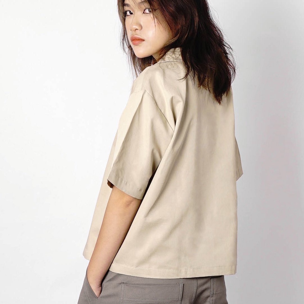 Áo sơ mi ngắn tay màu tan 67% - YAWA SHORT SHIRT