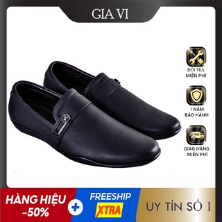 Giày nam da bò phối nút gia vi - gn15