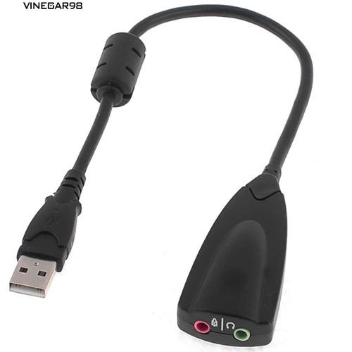 Dây cáp card âm thanh 3D kết nối bằng cổng USB 2.0 và 3.5mm cho tai nghe