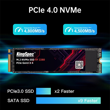Ổ cứng SSD Kingspec NVME 128GB 256GB 512GB PCIe 4.0 Gen 4 2280 | WebRaoVat - webraovat.net.vn