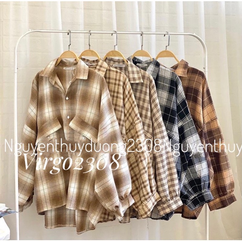 [Ảnh thật/Sẵn]Áo sơmi đèn lồng kẻ caro siêu xinh | BigBuy360 - bigbuy360.vn