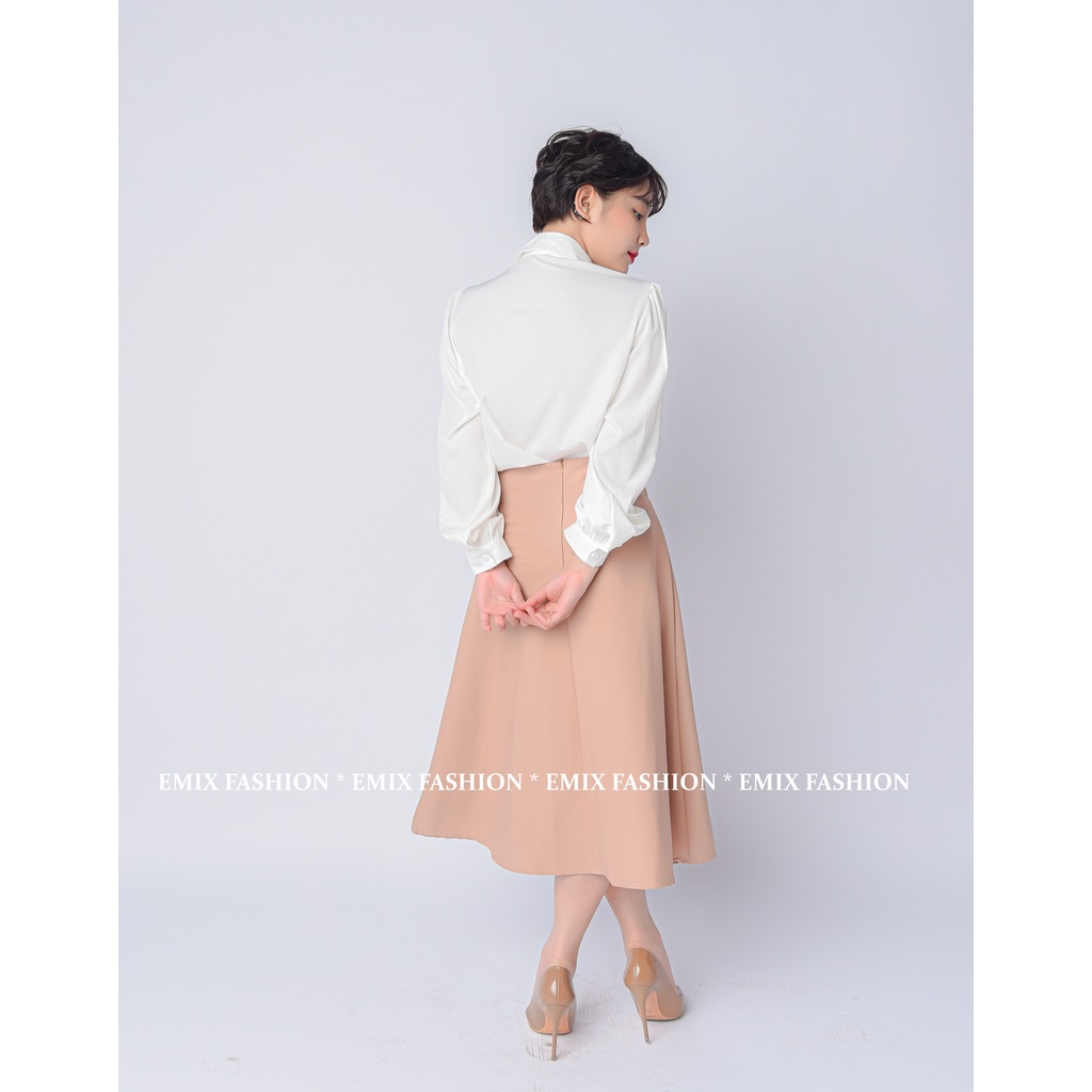 Chân váy công sở cao cấp chất ruby EMIX (3 màu), basic dress, midi, dáng dài, cạp cao, khóa sau, chất ruby, ít nhăn CV03