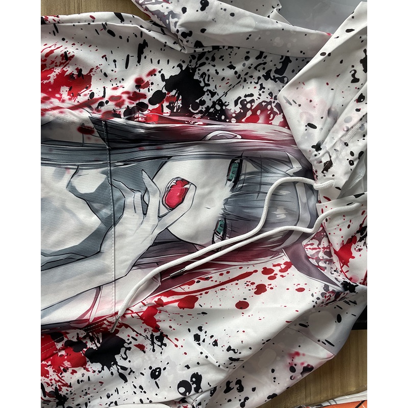 Áo hoodie nam tay dài in hình nhân vật Anime DARLING in the FRANXX 02 ZERO TWO Ahegao 3D độc đáo