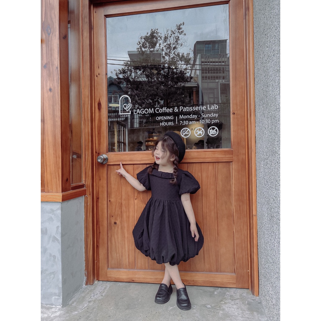 Váy công chúa cho bé gái Homi Baby House đầm cho bé bí đen nơ ngực