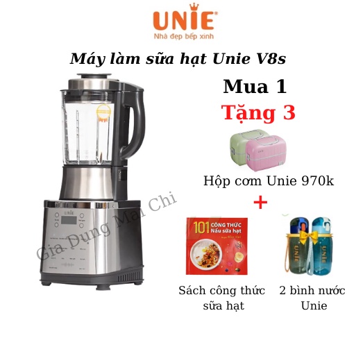 Máy làm sữa hạt đa năng Unie V8S - Công suất 1800W, dung tích 1.75L, thông báo bằng giọng nói - Hàng chính hãng