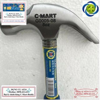 Búa nhổ đinh cán sắt c-mart g0005-16 16oz đài loan