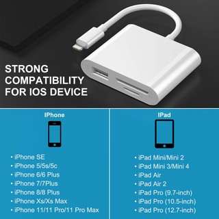 Đầu đọc thẻ TF, SD, Cổng USB cho Iphone, Ipad
