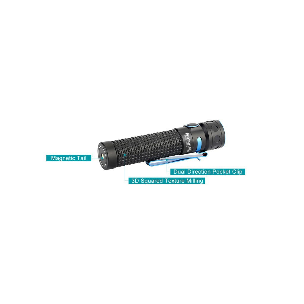 Đèn pin OLIGHT BATON PRO - Độ sáng 2000lm chiếu xa 132m sử dụng pin 18650 3500mAh sạc nam châm đuôi