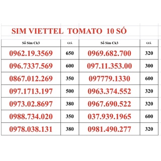 Sim Viettel 10 Số. Sim số đẹp mang lại nhiều may mắn