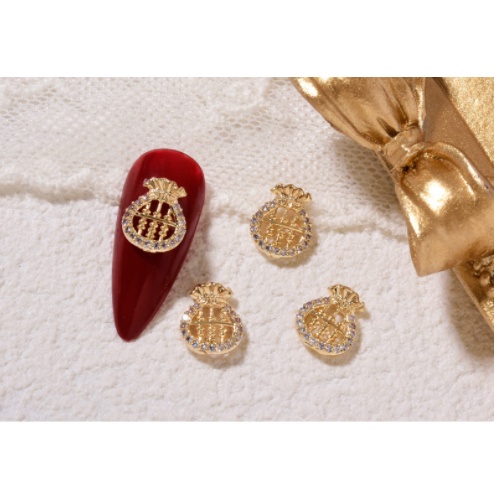 charm bao tiền hổ trang trí nail