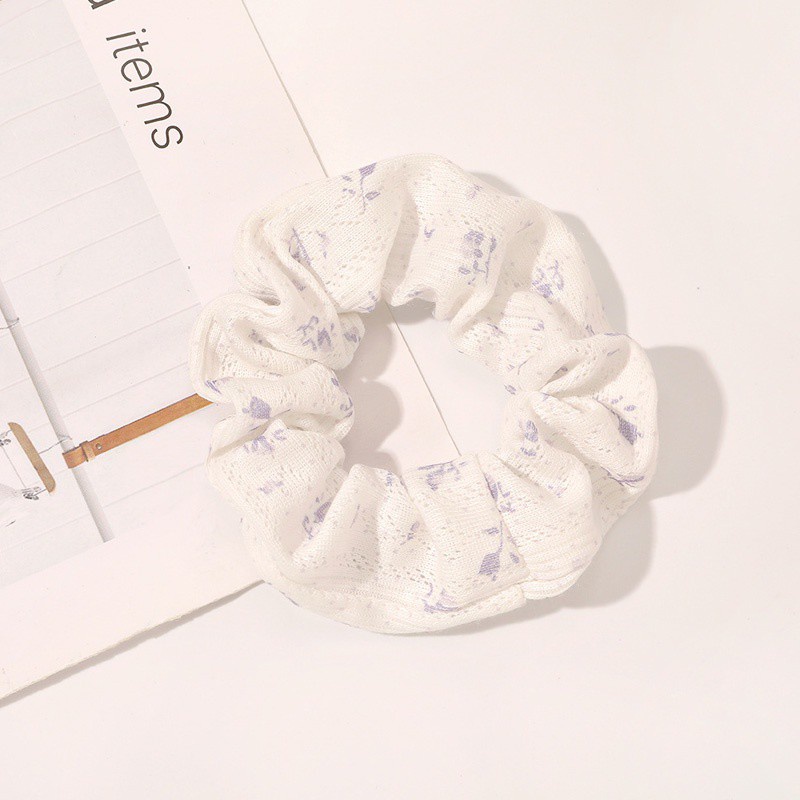 Dây Cột Tóc Co Giãn In Họa Tiết Hoa Ngọt Ngào Tươi Mới Cho Nữ