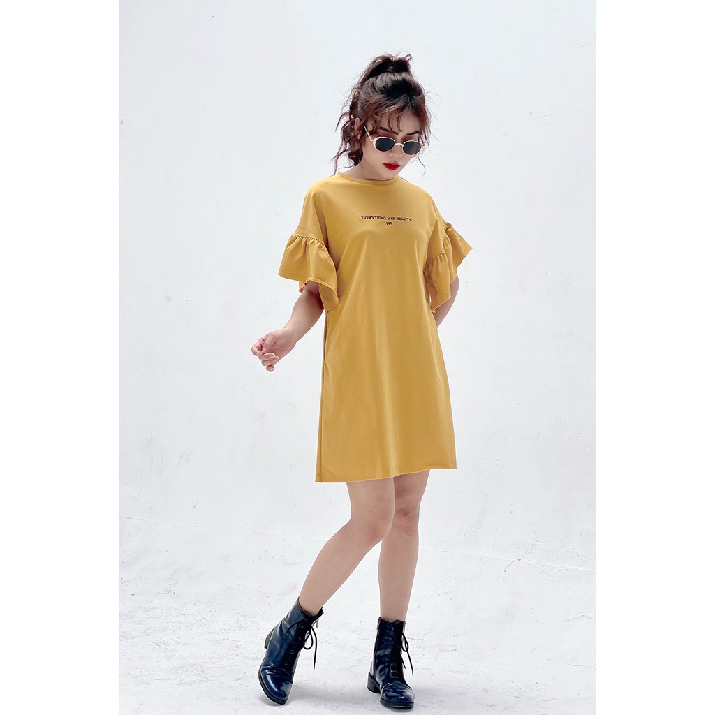 Đầm thun ngắn tay xòe vai chồm - 20Again
