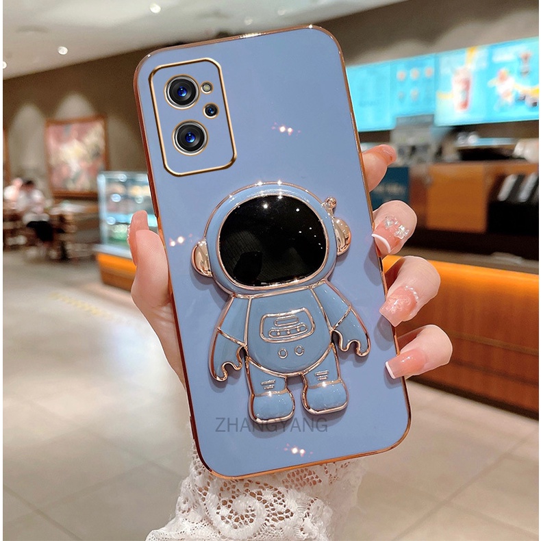 ốp lưng Realme 9i TPU Mạ điện 3D Phi hành gia có chân đế ốp điện thoại Realme 9i
