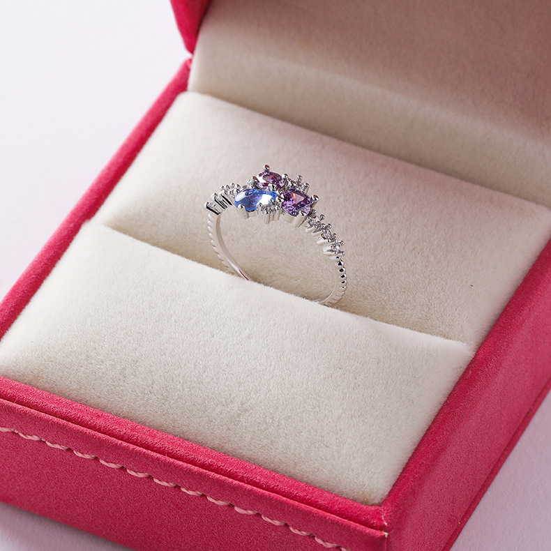 OIMG  Nhẫn Đính Đá Zircon Kiểu Dáng Dễ Thương Xinh Xắn Cho Nữ
