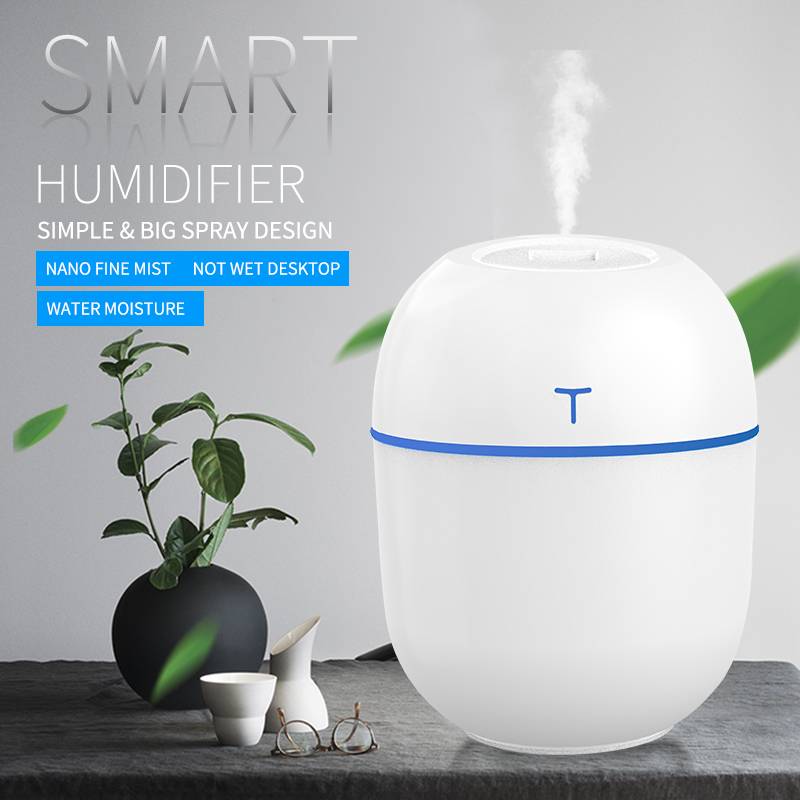 Máy Xông Tinh Dầu Máy phun sương tạo độ ẩm dung tích bình chứa 220ml có đèn ngủ