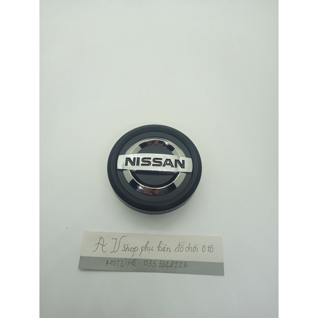 01 Logo chụp mâm, ốp lazang bánh xe ô tô Nissan navara đường kính 72mm - Chất liệu: Nhựa ABS