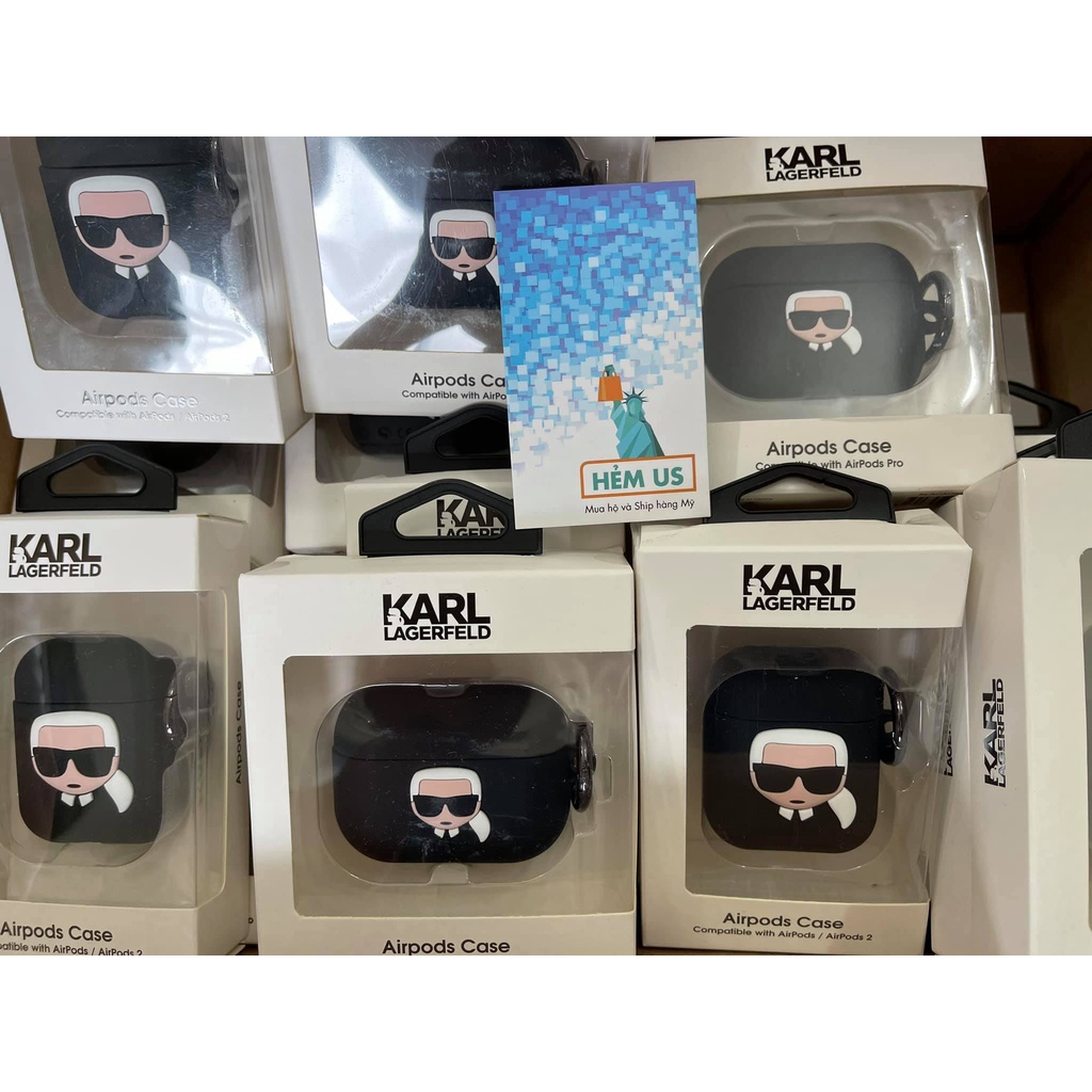 Case - Bao Da - Ốp Tai Nghe Airpods 2 Phiên Bản Ông Già KARL LAGERFELD
