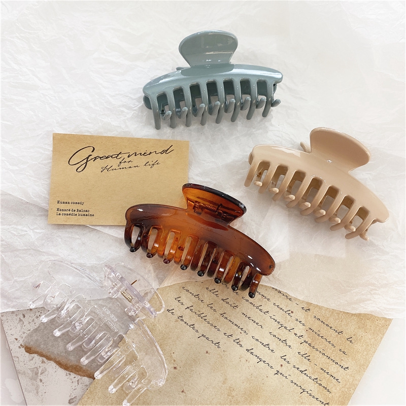 Oval Hollow Hair Claw Transparent Bath Hair Clip Hair Clamps Women Hairpin