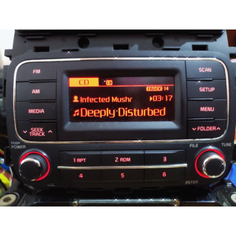 Đầu amply CD radio AUX usb tháo xe KIA K3 K4.