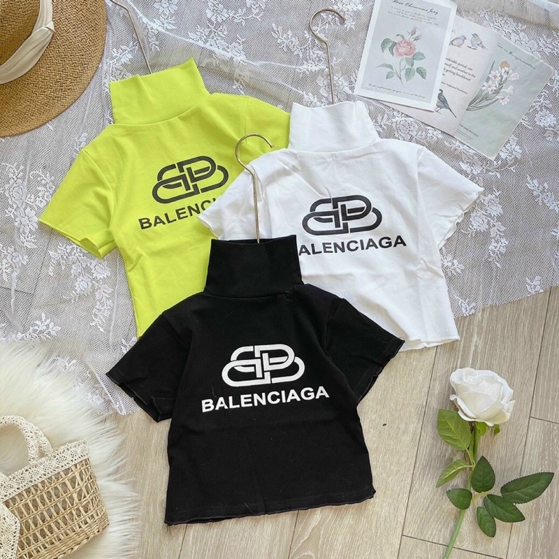 Áo croptop tay ngắn cổ lọ Balen siêu sporty - A0N