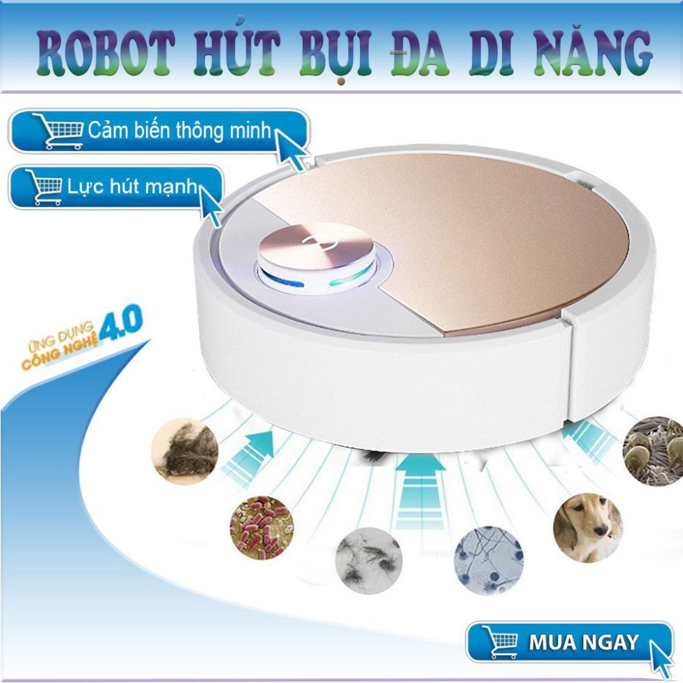 Robot Hút Bụi Thông Minh, Máy hút bụi lau sàn - Công Suất Lớn, Điều Khiển Qua Ap. Bảo Hành 1 Đổi 1. Mua Ngay!ES06