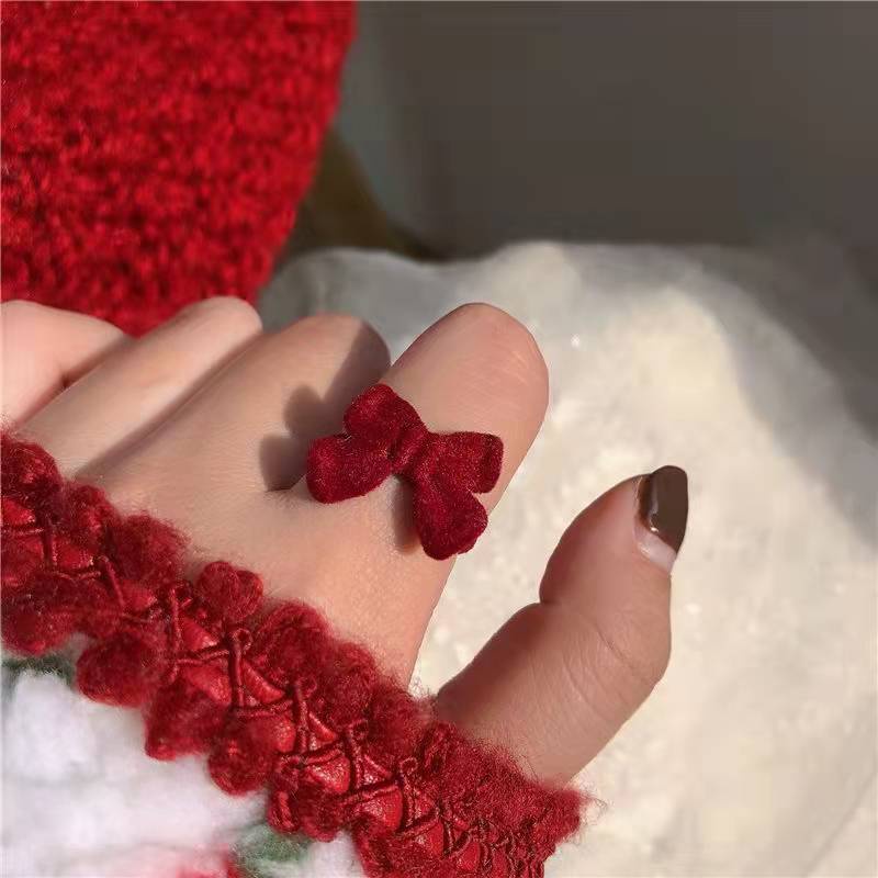 Set nhẫn đeo tay kim loại hình nơ xinh xắn cho nữ