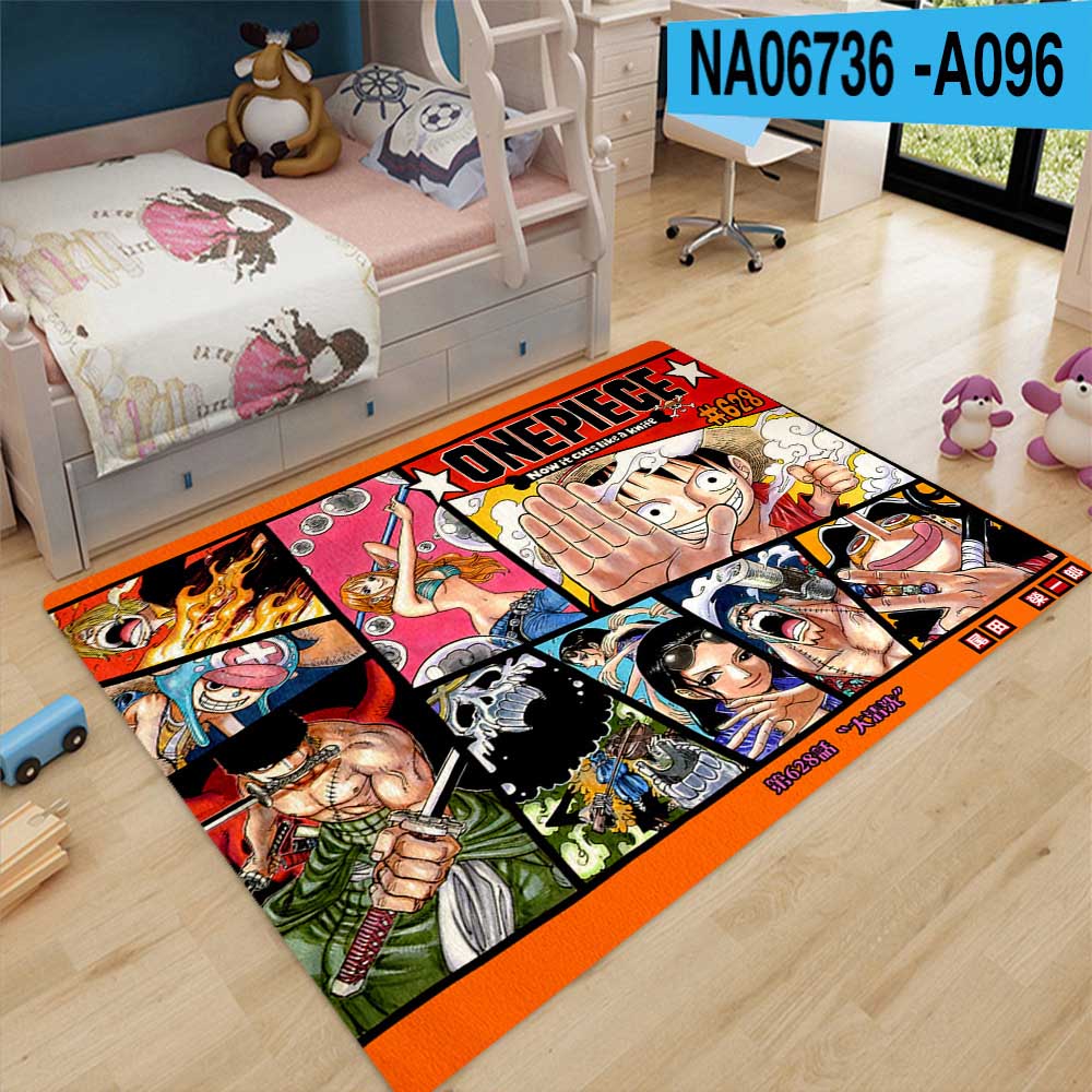Thảm Lót Sàn Nhiều Màu Sắc Hình Roronoa Zoro Luffy Sanji Anime ONE PIECE 120X80Cm