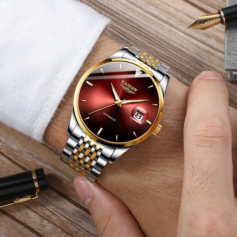 Đồng hồ nam chính hãng KASSAW K867-3 Kính sapphire ,chống xước,Chống nước ,BH 24 tháng,Máy cơ (Automatic) ,dây kim loại