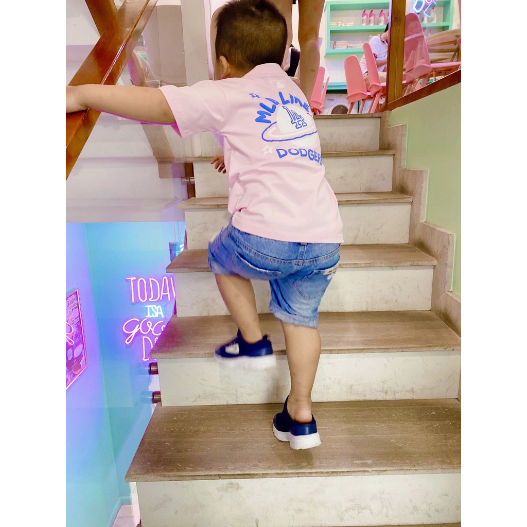 (HÀNG XUẤT XỊN) Áo kid M//L//B L//A hồng cam dành cho bé, bản đẹp cao cấp