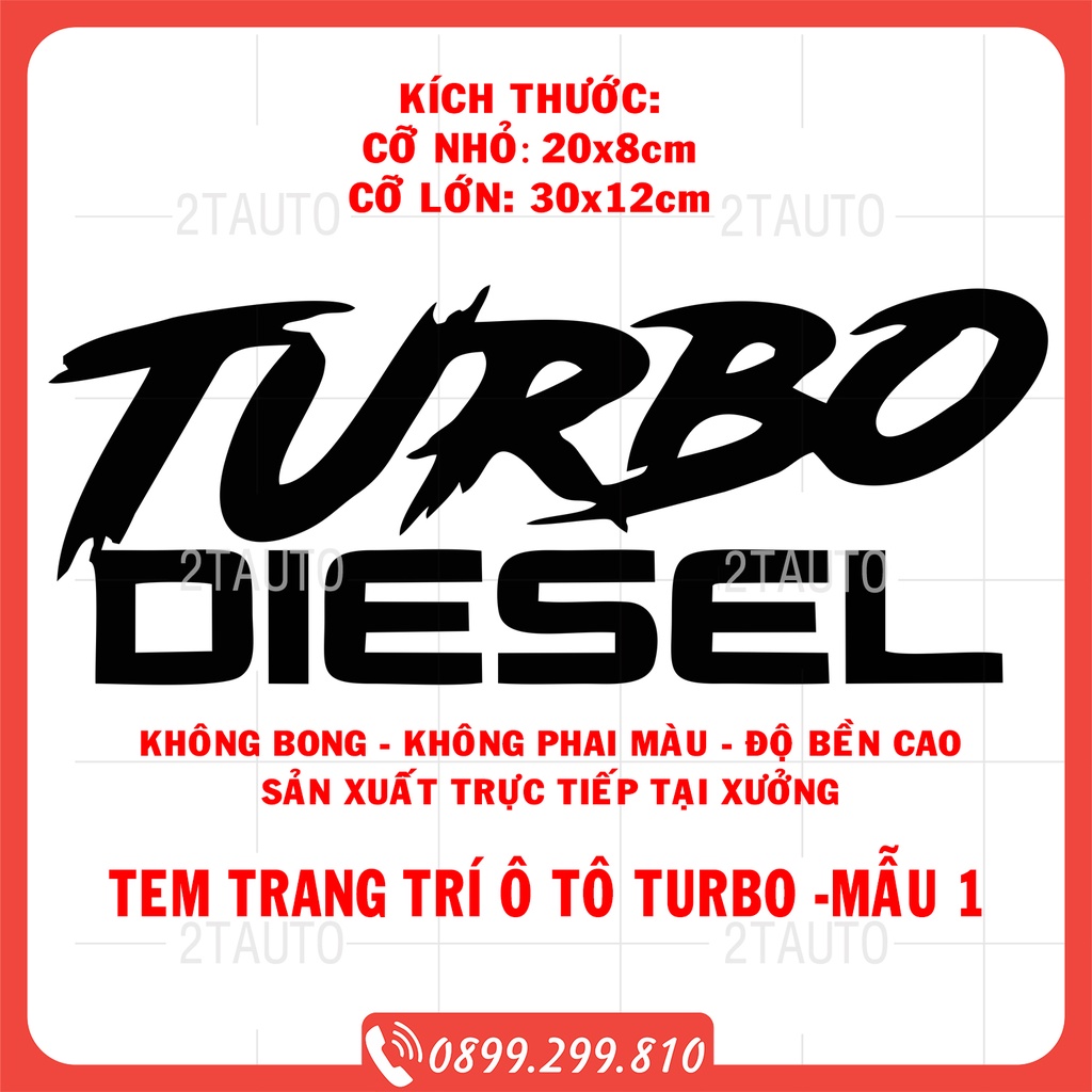 [GIÁ GỐC] Sticker chữ TURBO tem dán trang trí ô tô xe hơi chống nước, chống phai màu, mẫu mã đa dạng độc đáo - MẪU 1