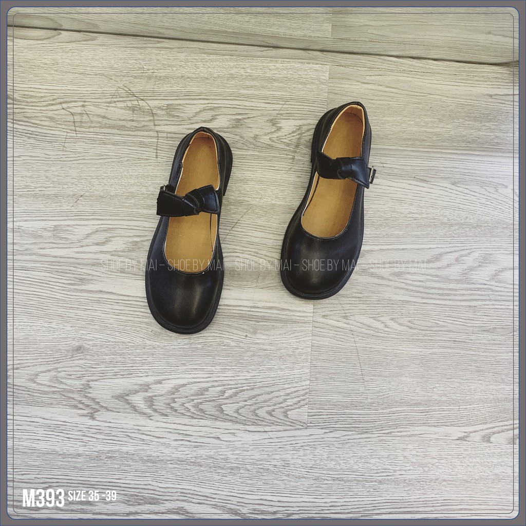 Giày búp bê nữ quai ngang gắn nơ M393 SHOEBYMAI