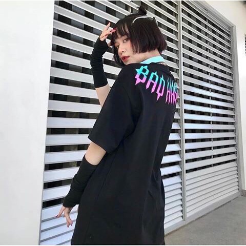 Áo Thun in hình thời trang unisex phong cách oversize BAD HABIT Tee phông cotton co giãn cặp đôi nam nữ tay lỡ mùa hè