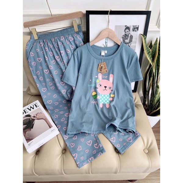 Bộ nhà full cotton muji siêu xinh đẹp. chất cotton cao cấp đanh lì siêu co giãn tha hồ vận động