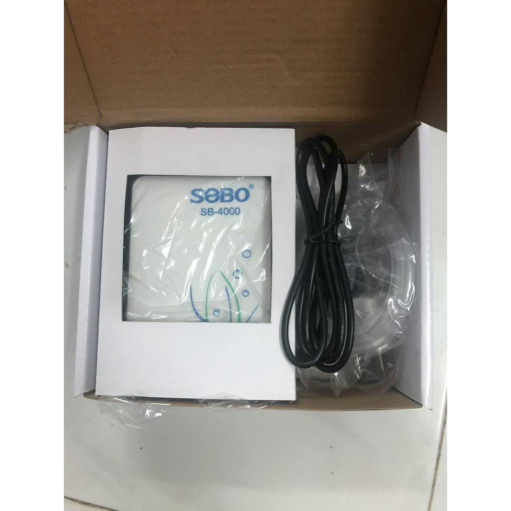 Oxy Tích Điện Sobo 2 Vòi SB-4000  - Máy Sủi Oxi Phòng Cúp Điện Cho Hồ Cá