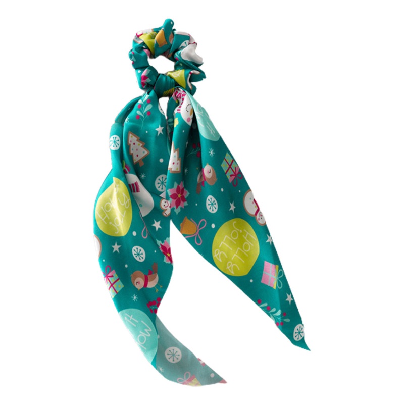 Dây Cột Tóc Đính Ruy Băng Họa Tiết Bông Tuyết Giáng Sinh