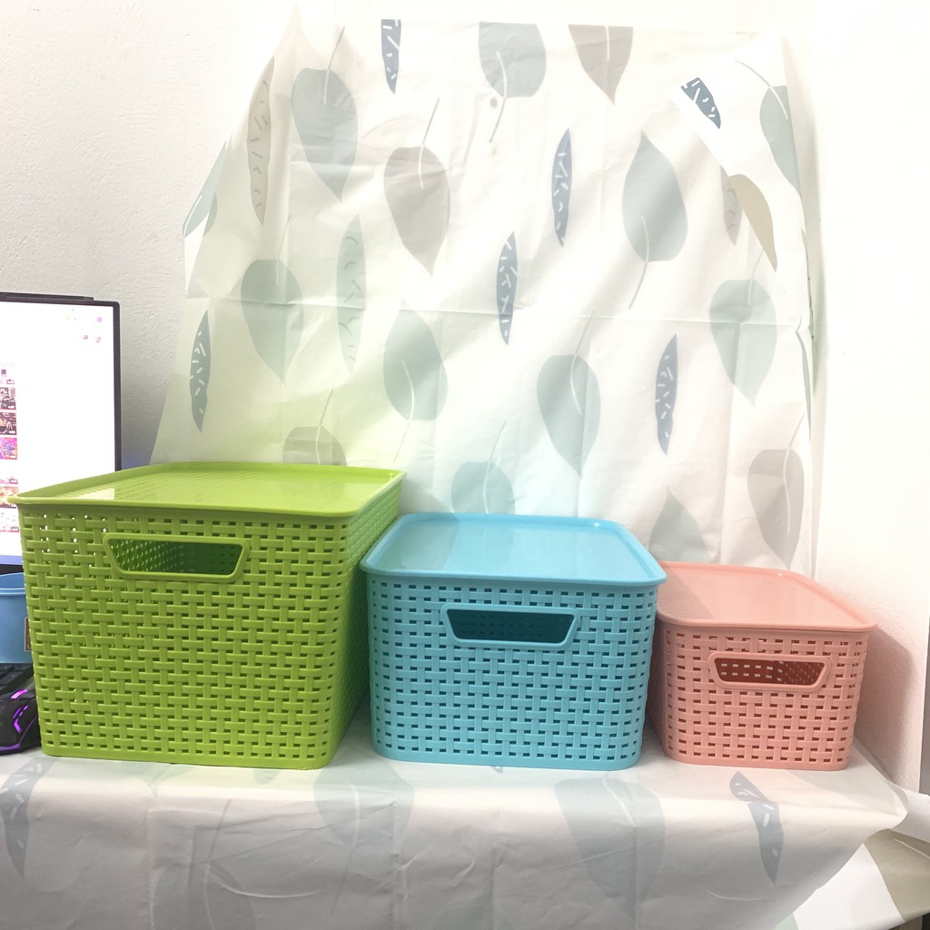 Giỏ Nhựa Hàn Quốc Việt Nhật Có Nắp Size Tiểu Tiết Kiệm Không Gian Việt Nhật  - Buôn rẻ 01256