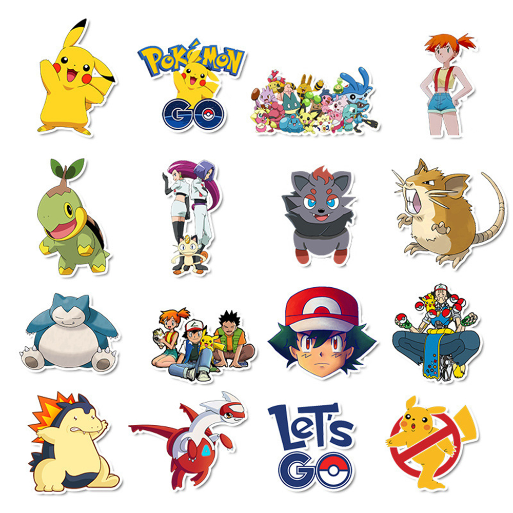 Set 50 Miếng Dán Trang Trí Hình Pokemon Đáng Yêu