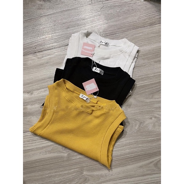 Áo Ba lỗ trơn Croptop thun xốp 3 màu viền Bản to FREESHIP Áo tanktop thun xốp ô vuông co giãn