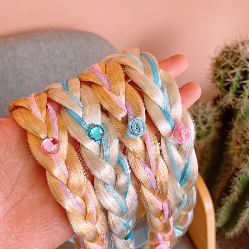 Cài tóc công chúa Elsa với bím tóc dài cho bé gái 3-9 tuổi