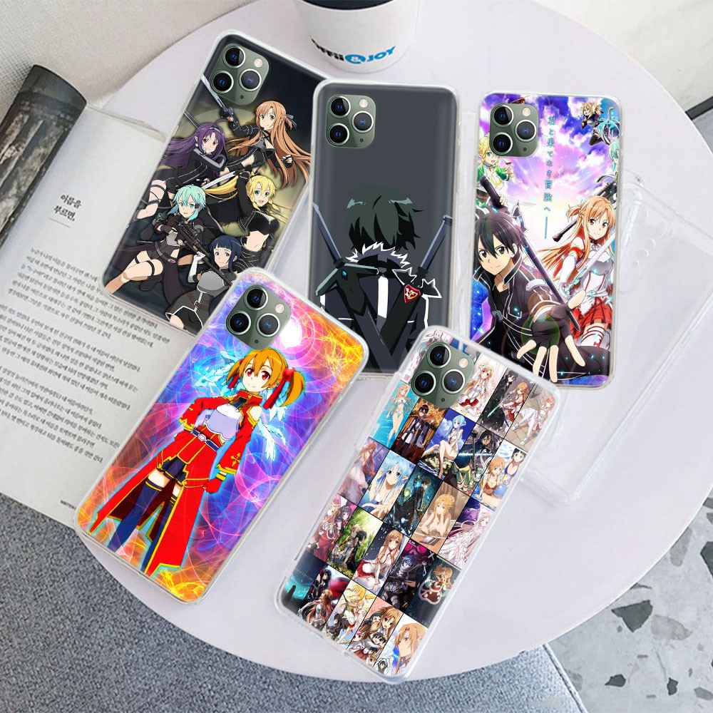 Ốp Lưng Trong Suốt In Hình Sword Art Online Cho Iphone 11 12 Mini X Xs Xr Pro Max