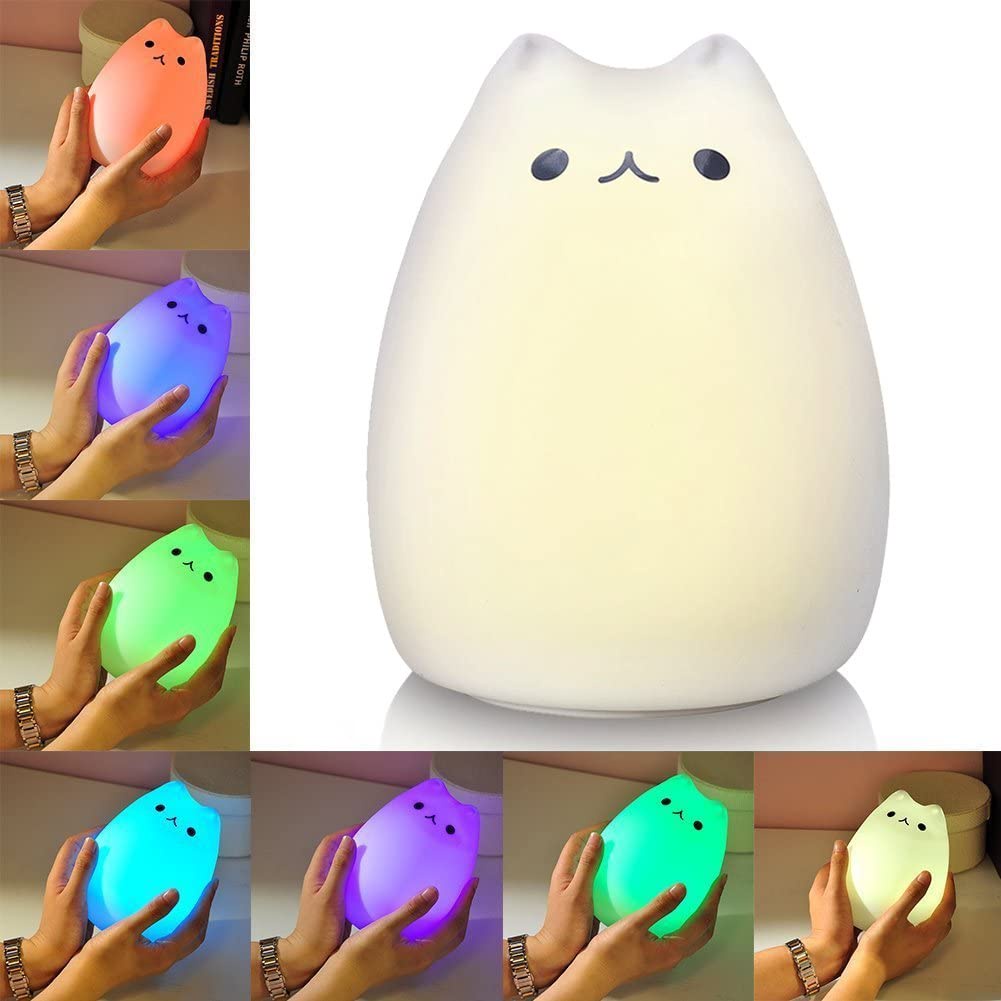 Đèn Ngủ LED Cảm Ứng Hình Mèo Bằng Silicone