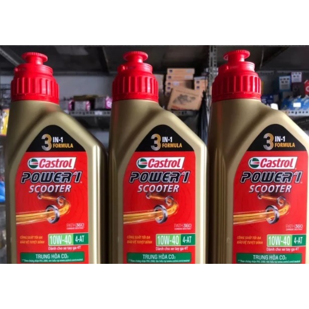 Nhớt Castrol Power1 Scooter 10W-40 cho xe tay ga 1000 ml